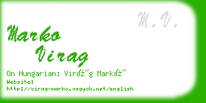 marko virag business card